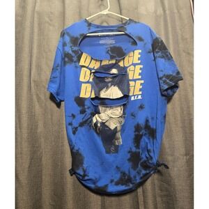 H.E.R. Graphic T-Shirt Blue Tie Dye‎ Distressed Cut Out Design XL